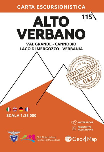 Alto Verbano: Val Grande-Cannobio-Lago Di Mergozzo-Verbana 1:25000