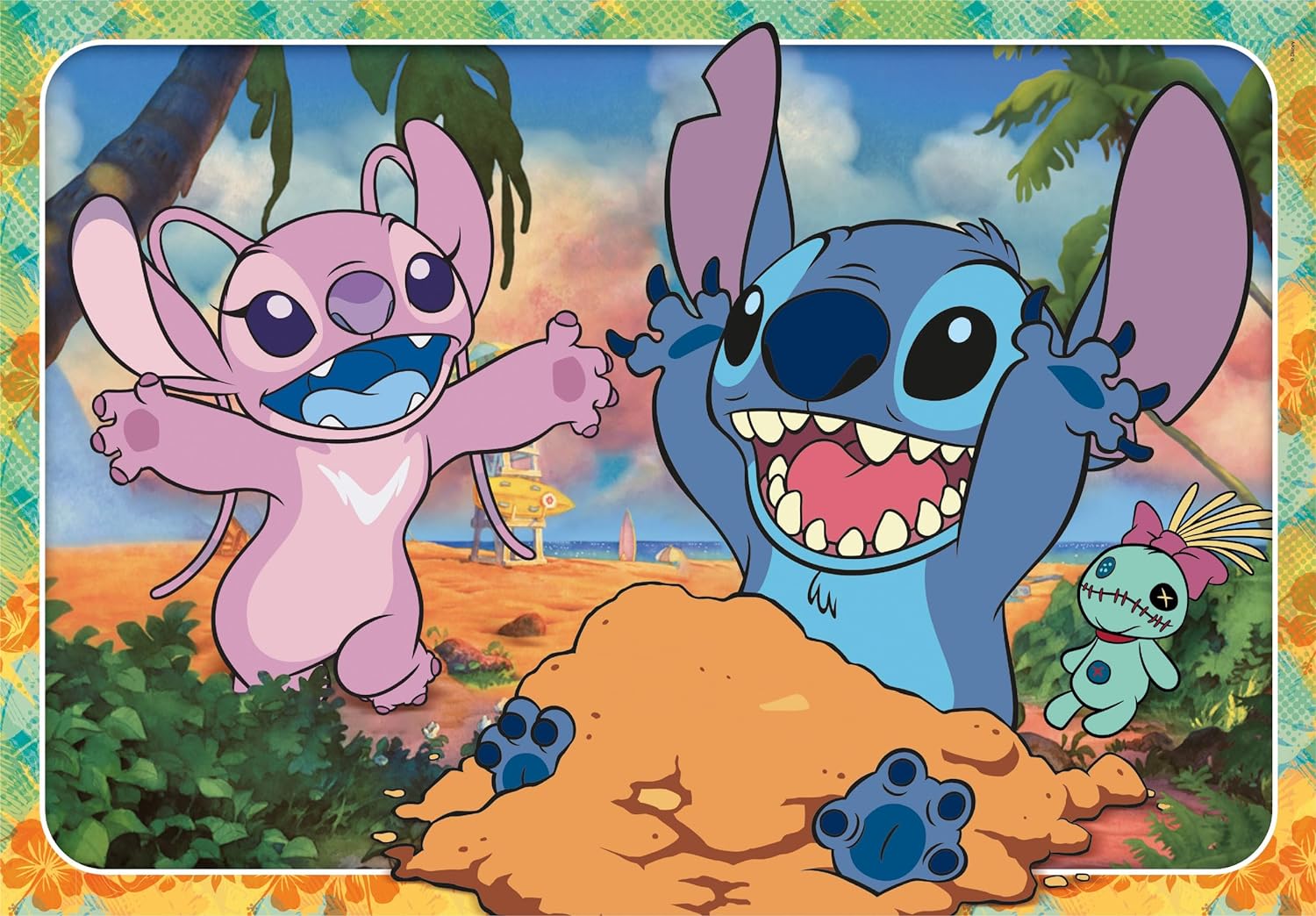 Clementoni 26596 Disney Lilo & Stitch Jigsaw 60 Maxi Pieces-Supercolor Children 4-6 Years, Cartoon, Gift for Boy/Girls, Puzzle for Kids, Made in Italy, Black