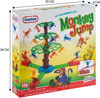 Grafix Monkey Spring! Children's Game for 1 to 3 Players, Colourful Skill Game for Children from 3 Years, Playfully Develop Sensitivity, Fun Party Fun for Children