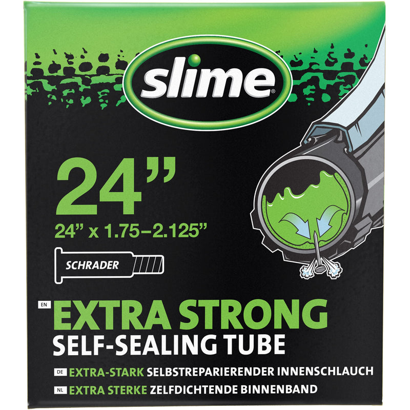 Slime 30082 Chambre à Air de Vélo avec Produit Anti-crevaison, Auto-réparation, Prévention et Réparation, Valve Schrader, 47/57-507 mm (24" x 1,75-2,125"