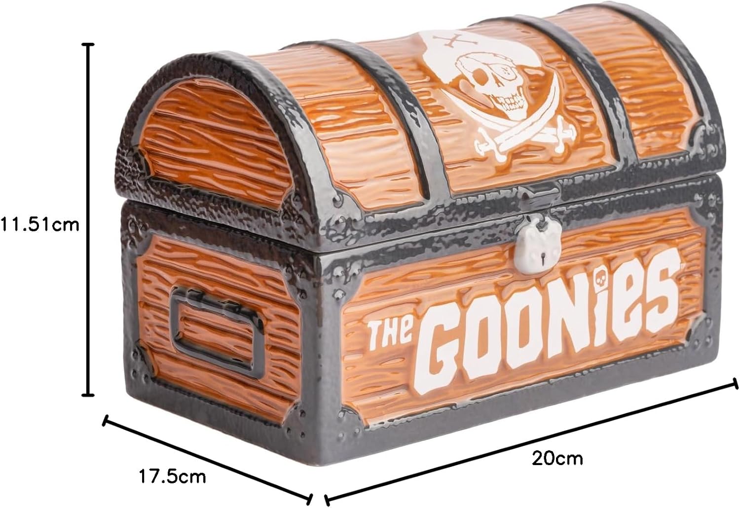 Grupo Erik Keksdose Keramik The Goonies - Keksglas mit Deckel Groß 20 x 11,5 x 13,5 cm Vorratsbehälter mit Deckel Offizieller Die Goonies Fanartikel