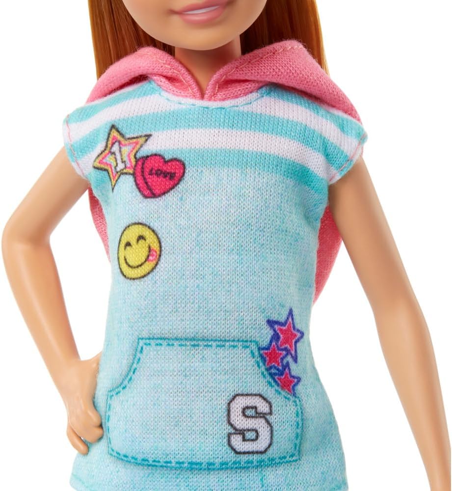 Barbie Stacie Doll with Pet Dog, From Barbie and Stacie to the Rescue Movie Toys, Blonde Hair Doll, HRM05