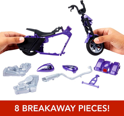 Mattel WWE Wrekkin' Action Figure & Toy Vehicle Set, Undertaker with Slamcycle Motorcycle with Lanching Action and Breakable Parts, HTR84