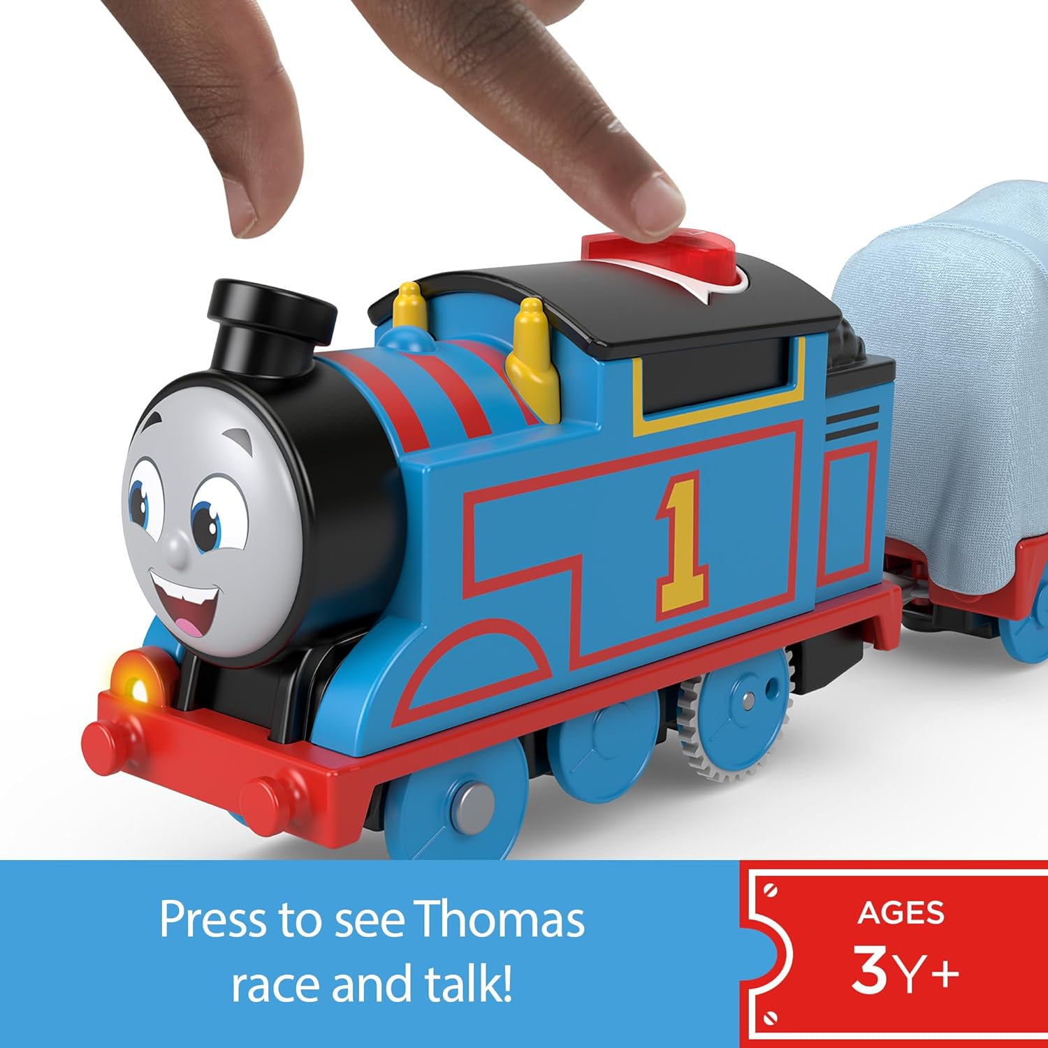 Thomas & Friends Motorized Toy Train Talking Thomas Engine with Sounds Phrases & Cargo for Kids Ages 3+ Years, UK English Version, HWH17
