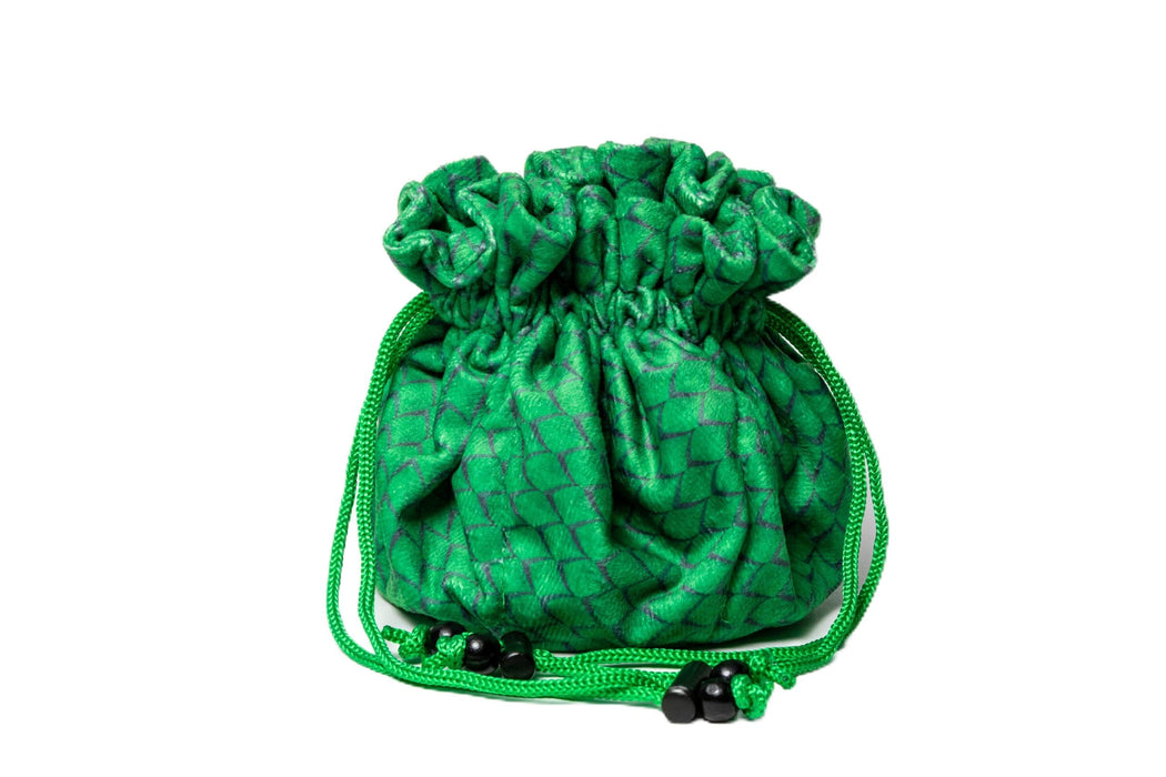 Metallic Dice Games FanRoll Dragon StormTM Velvet Compartment Dice Bag: Green Dragon Scales