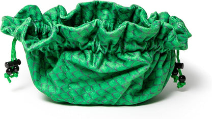 Metallic Dice Games FanRoll Dragon StormTM Velvet Compartment Dice Bag: Green Dragon Scales