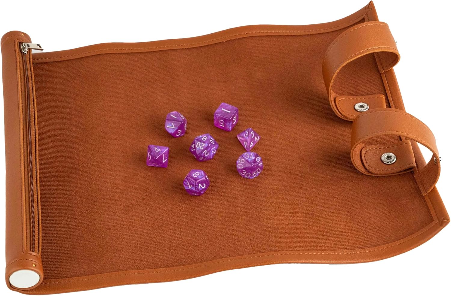 Dice Scroll - Alfombrilla rodante y funda de transporte, color marrón
