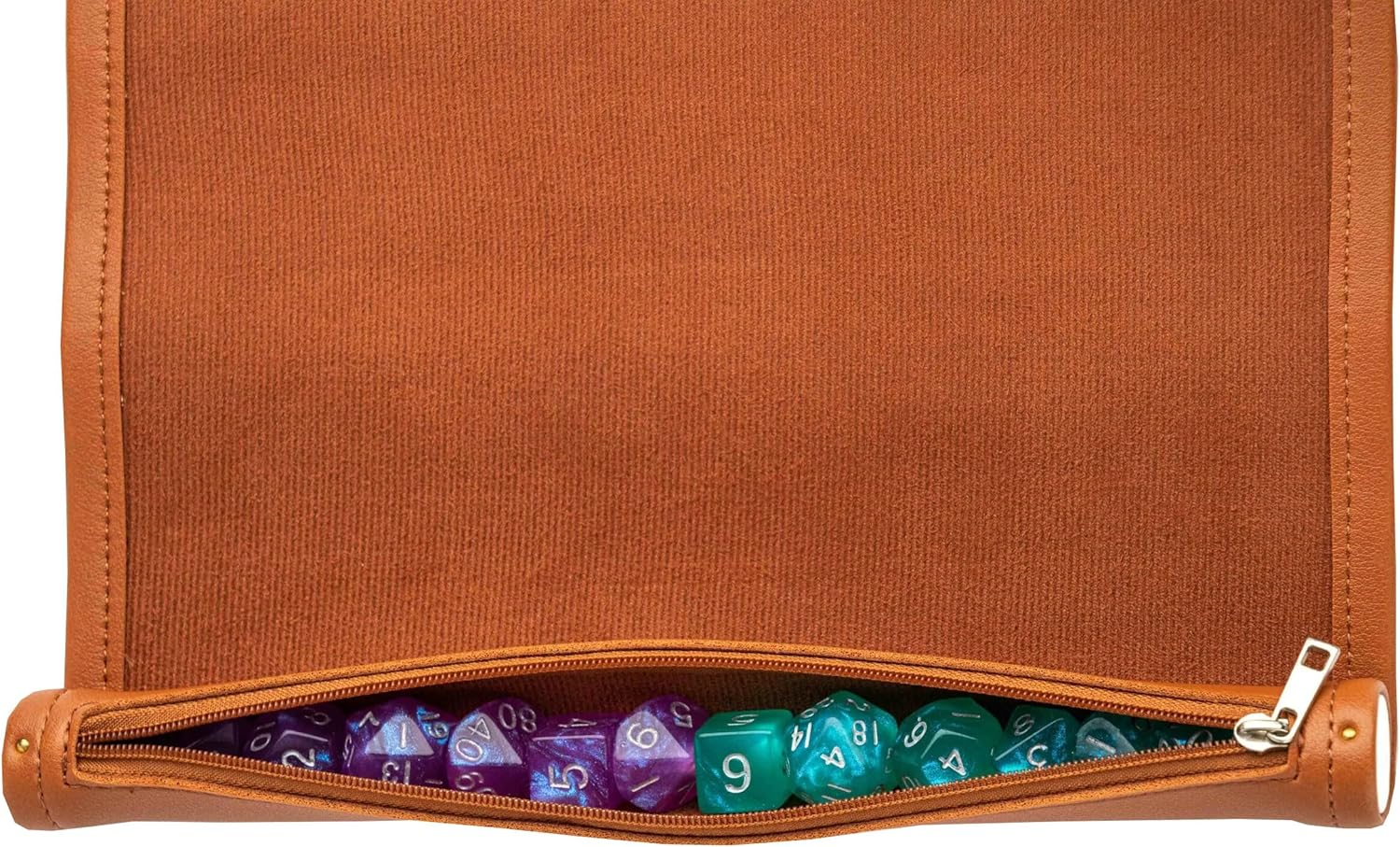 Dice Scroll - Alfombrilla rodante y funda de transporte, color marrón