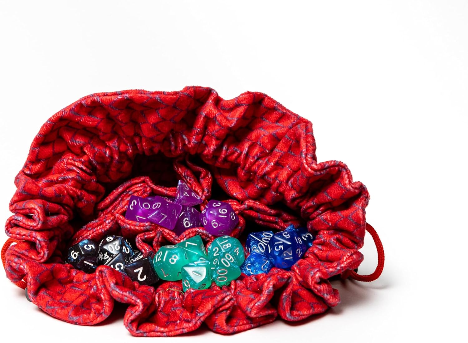 Metallic Dice Games FanRoll Dragon StormTM Velvet Compartment Dice Bag: Red Dragon Scales