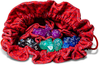 Metallic Dice Games FanRoll Dragon StormTM Velvet Compartment Dice Bag: Red Dragon Scales