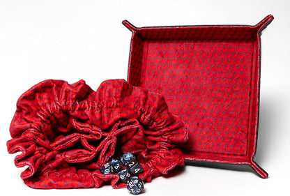 Metallic Dice Games FanRoll Dragon StormTM Velvet Compartment Dice Bag: Red Dragon Scales