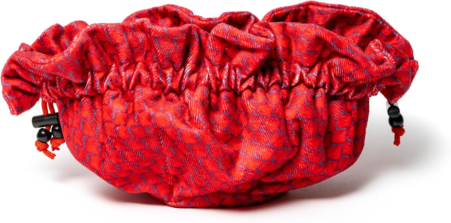 Metallic Dice Games FanRoll Dragon StormTM Velvet Compartment Dice Bag: Red Dragon Scales