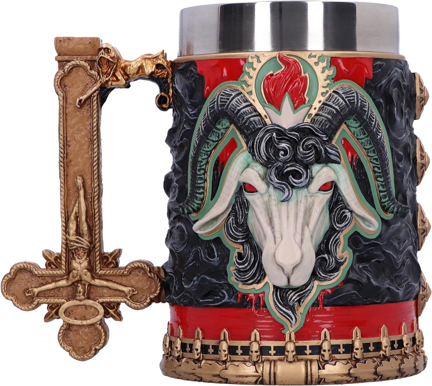 Nemesis Now Slayer Reign in Blood Tankard, Resin, Black/Red, Officially Licensed Slayer Band Merch, Removable Stainless Steel Insert, Cast in The Finest Resin, Expertly Hand-Painted