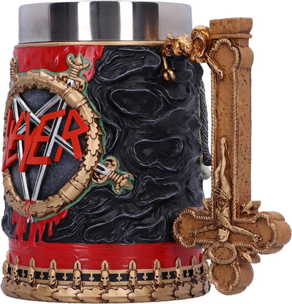 Nemesis Now Slayer Reign in Blood Tankard, Resin, Black/Red, Officially Licensed Slayer Band Merch, Removable Stainless Steel Insert, Cast in The Finest Resin, Expertly Hand-Painted