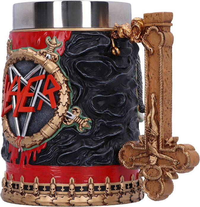 Nemesis Now Slayer Reign in Blood Tankard, Resin, Black/Red, Officially Licensed Slayer Band Merch, Removable Stainless Steel Insert, Cast in The Finest Resin, Expertly Hand-Painted