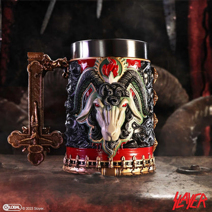 Nemesis Now Slayer Reign in Blood Tankard, Resin, Black/Red, Officially Licensed Slayer Band Merch, Removable Stainless Steel Insert, Cast in The Finest Resin, Expertly Hand-Painted