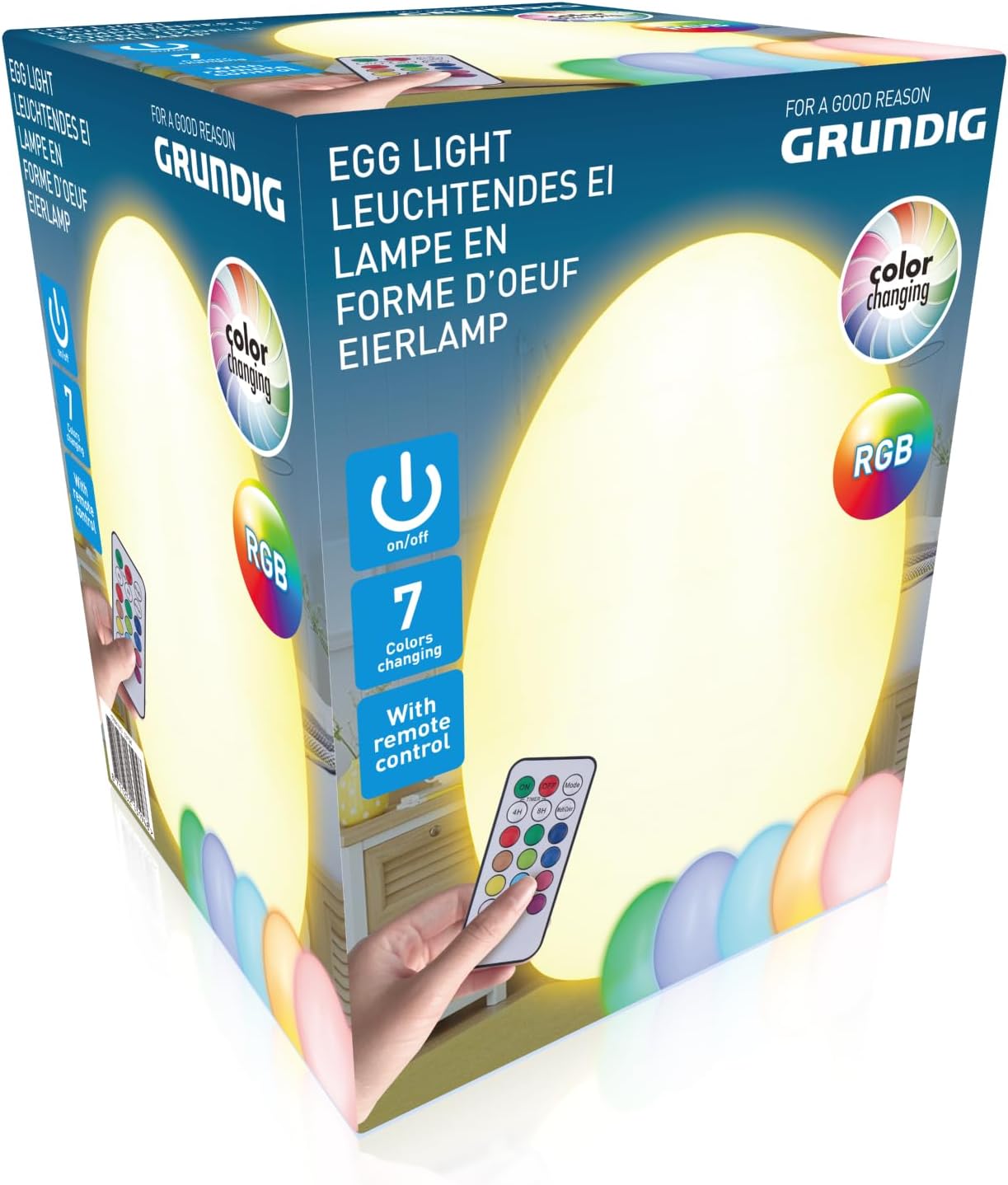 Kleurveranderende Nachtlamp in Eivorm met Afstandsbediening