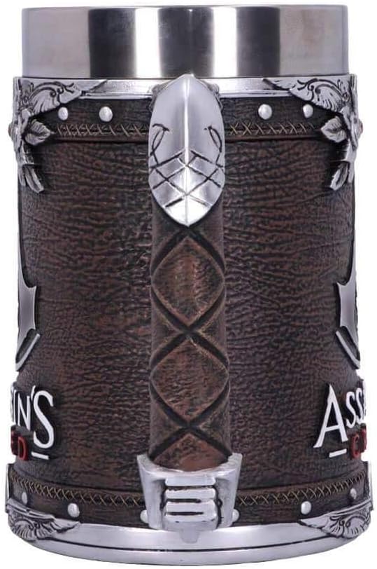 Nemesis Now - Boccale con licenza ufficiale Assassins Creed Brotherhood Brown con lama nascosta, in resina, 15,5 cm