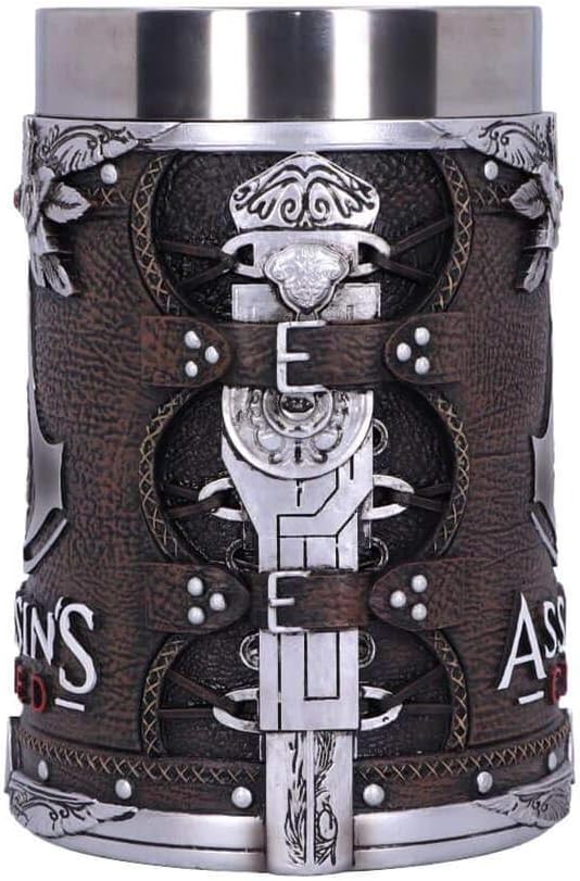 Nemesis Now - Boccale con licenza ufficiale Assassins Creed Brotherhood Brown con lama nascosta, in resina, 15,5 cm