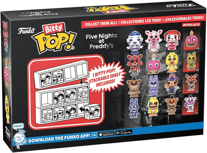 Funko Bitty Pop! Five Nights at Freddy's (FNAF) - Foxy 4PK - Foxy, Cupcake, Chica und eine Überraschungs-Mini-Figur - 0.9 Inch (2.2 cm) Sammlerstück Stapelbares Display-Regal Inklusive