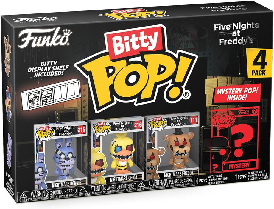 Funko Bitty Pop!: Five Nights at Freddy's Mini Collectible Toys 4-Pack - Nightmare Bonnie, Nightmare Chica, Nightmare Freddy & Mystery Chase Figure (Styles May Vary