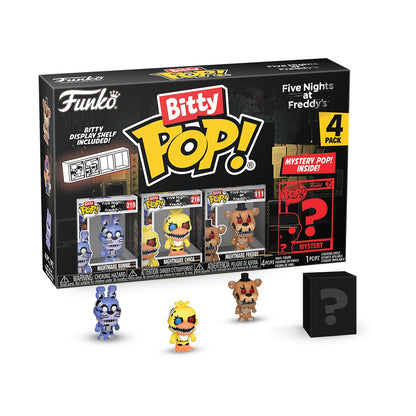 Funko Bitty Pop!: Five Nights at Freddy's Mini Collectible Toys 4-Pack - Nightmare Bonnie, Nightmare Chica, Nightmare Freddy & Mystery Chase Figure (Styles May Vary