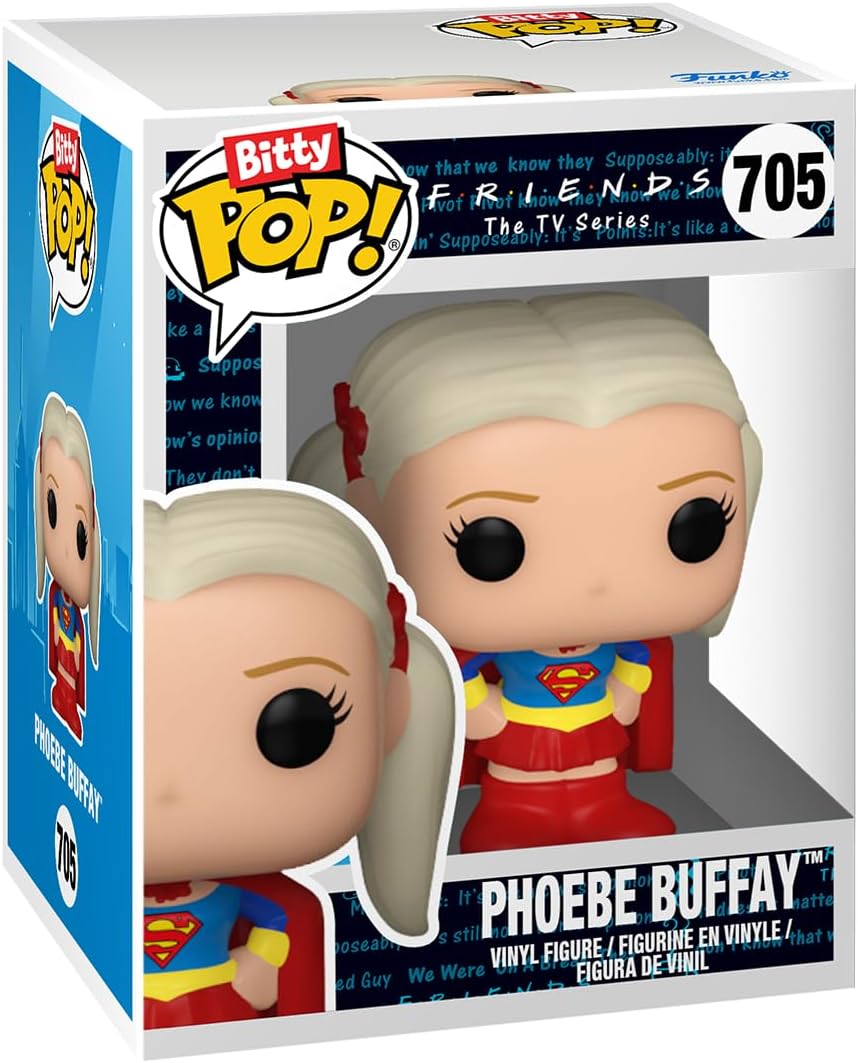 Funko Bitty Pop! Friends - Joey 4PK - Joey Tribbiani™, Ross Geller™, Rachel Green™ and A Surprise Mystery Mini Figure - 0.9 Inch (2.2 Cm) Collectable - Stackable Display Shelf Included - Gift Idea