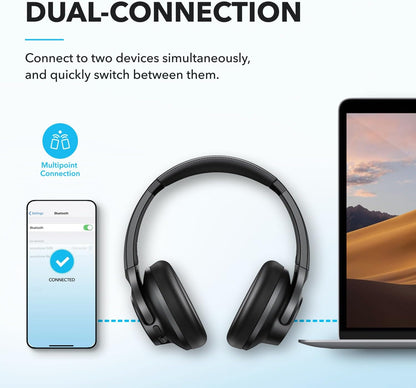 soundcore by Anker Q20i Hybrid Active Noise Cancelling Headphones - Comfortable Fit, Sound, Large Bass, App Customization, Long Playtime, Ideal for Home Use, Gym, Travel