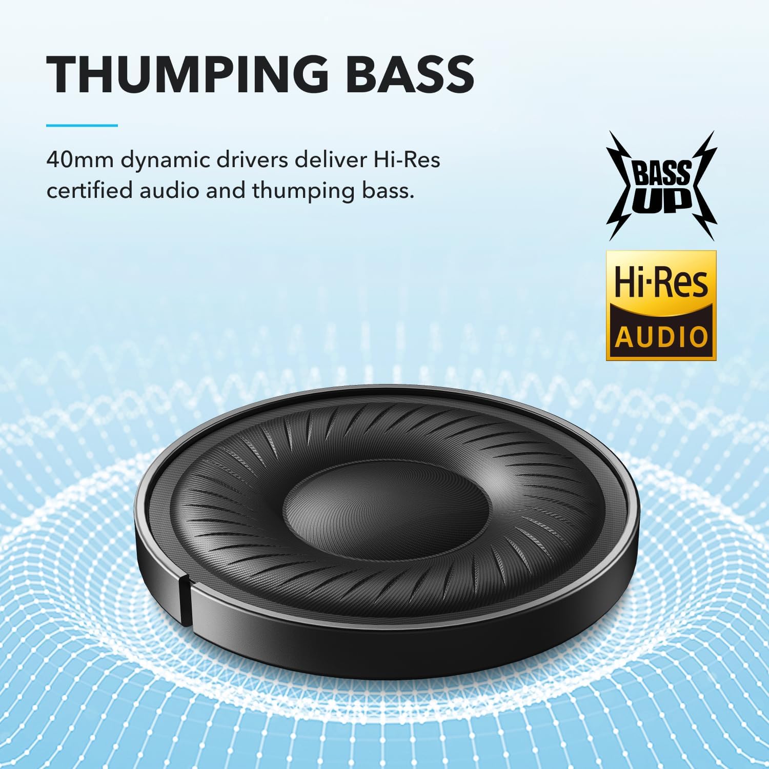 soundcore by Anker Q20i Hybrid Active Noise Cancelling Headphones - Comfortable Fit, Sound, Large Bass, App Customization, Long Playtime, Ideal for Home Use, Gym, Travel