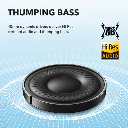 soundcore by Anker Q20i Hybrid Active Noise Cancelling Headphones - Comfortable Fit, Sound, Large Bass, App Customization, Long Playtime, Ideal for Home Use, Gym, Travel
