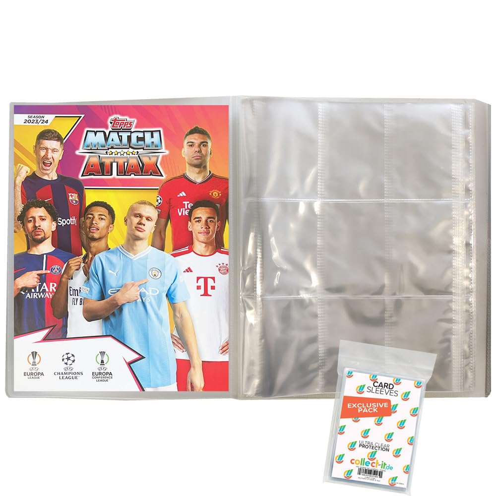 Pacchetto con Champions League 2023/24 – Trading Cards – 1 Cartellina vuota + buste Exclusive Collect-it
