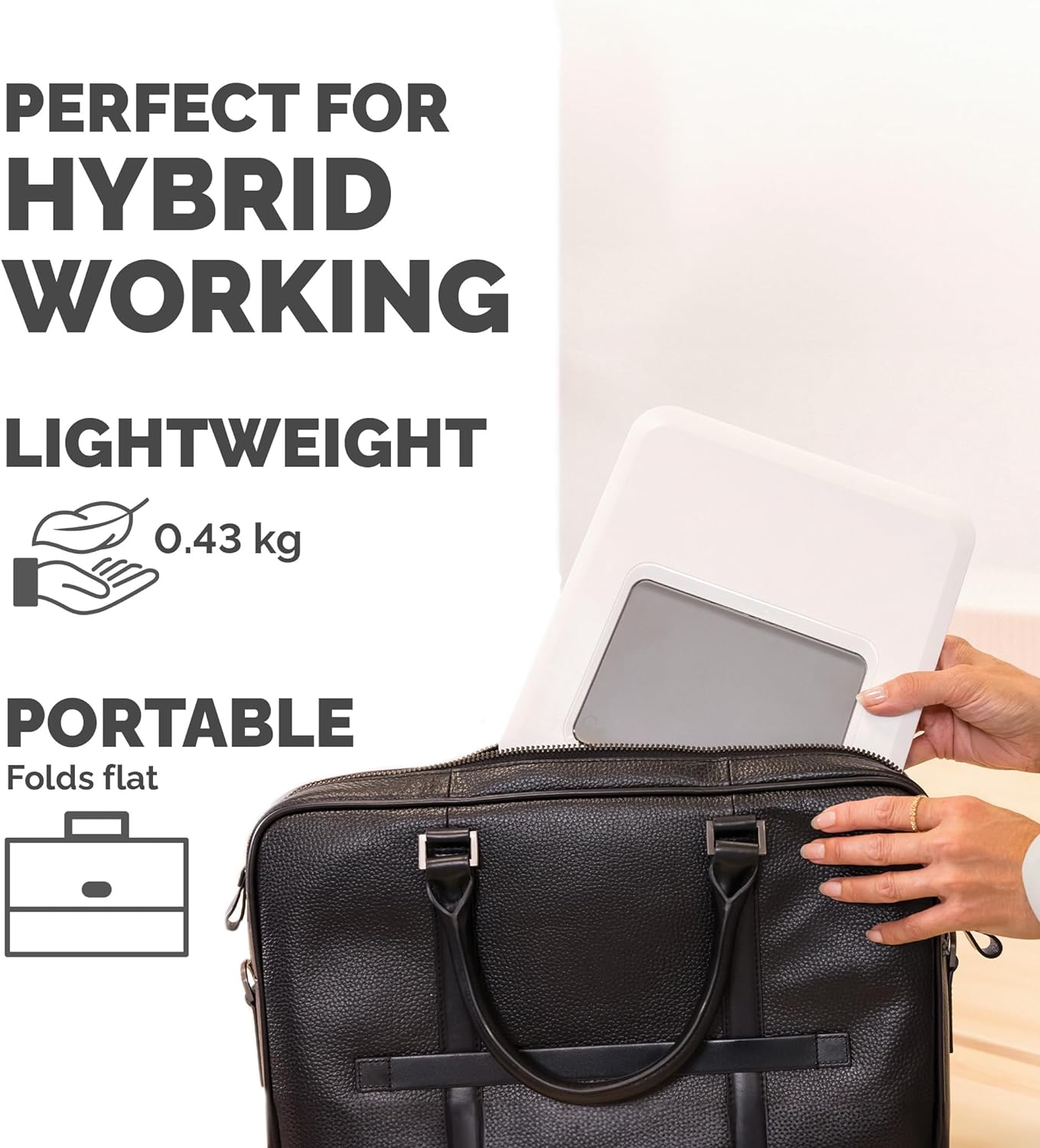 Fellowes Laptop Stand for Desk - Breyta™ Adjustable 100% Recyclable Laptop Stand for the Home and Office - Portable Laptop Stand with 12 Height Adjustments - Max Monitor Size 14", Max Weight 4KG–White