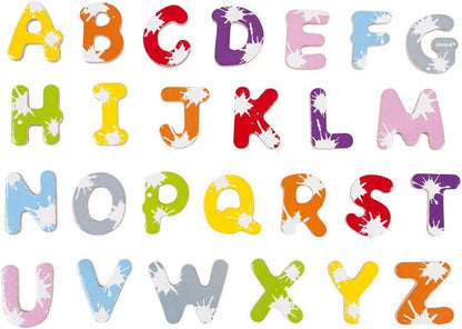 Janod - Set Of 52 Splash Magnetic Letters - Children's Board Accessory - Learning to Read and Write - from 3 Years Old, J09612