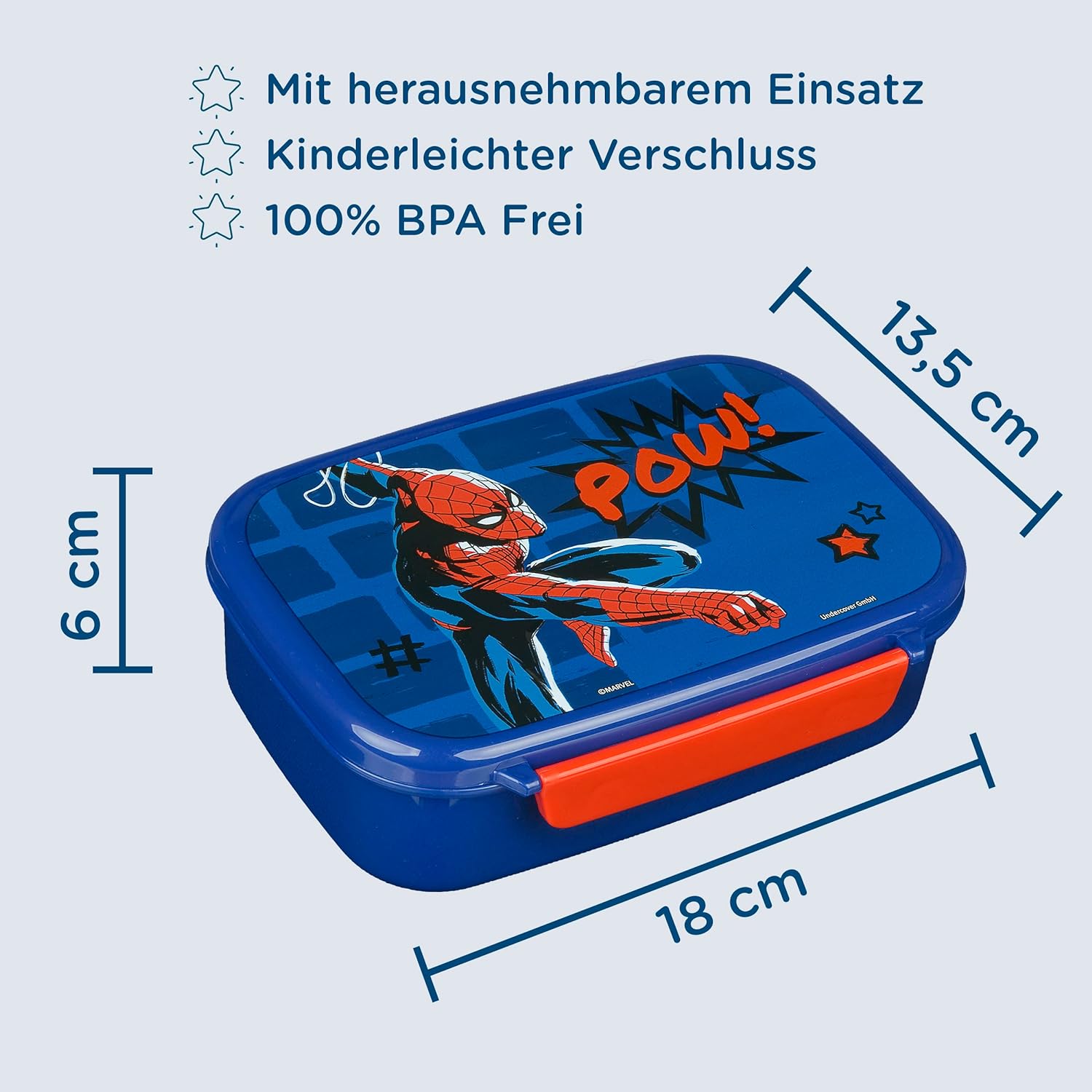 Scooli SPAN9903 Spider-Man Lunch Box, Blue/red