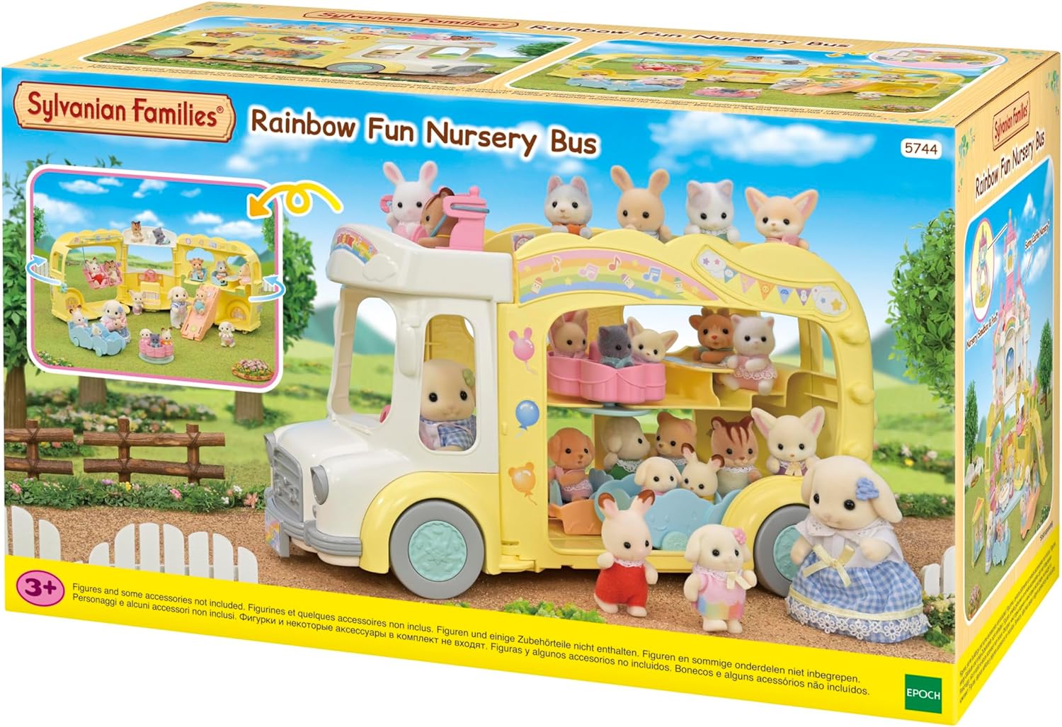 Sylvanian Families - 5744 Rainbow Fun Nursery Bus - Dollhouse Playsets