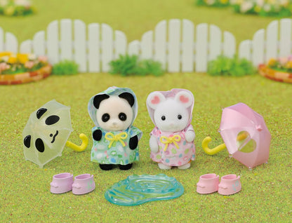 Sylvanian Families - 5748 Nursery Friends - Rainy Day Duo - Dollhouse Playsets & 5741 Triple Bunk Beds - Dollhouse Playsets