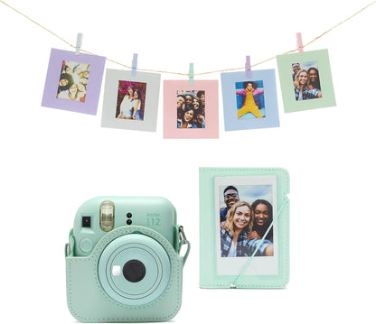 instax Mini 12 acessory kit, Camera case, Photo Album, Hanging Cards and pegs, Pastel Blue