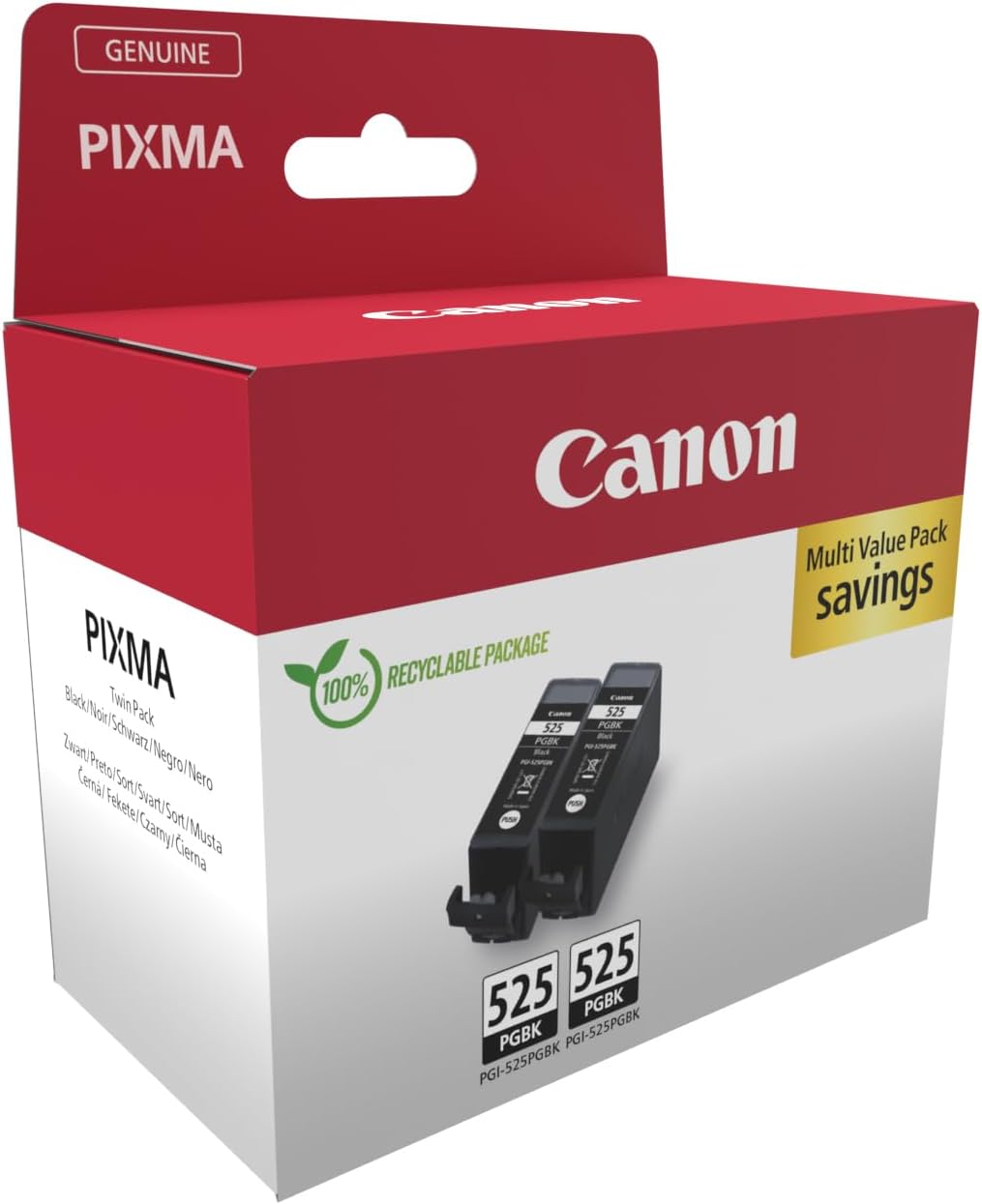 Canon PGI-525 Twin Vorteilspack 2 Tintenpatronen (2X Schwarz) Original