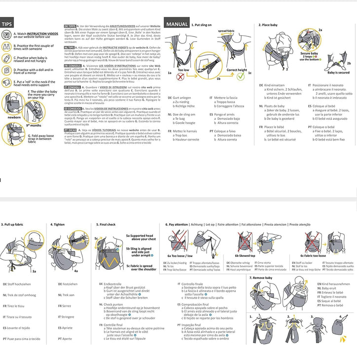 Minimonkey Mini Sling Écharpe Baby Carrier Tissu Noir