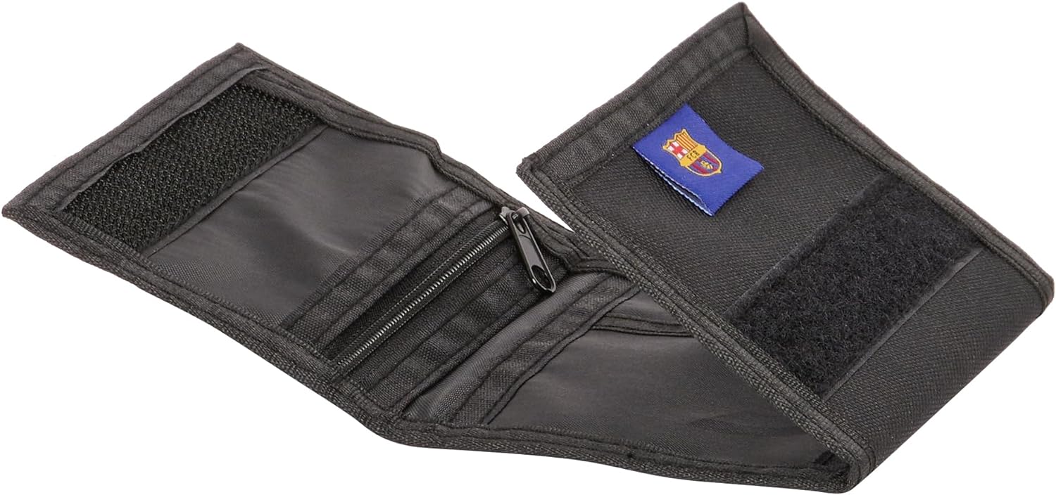 Safta F.C. Barcelona 3rd Team – Wallet with Headboard, Wallet Wallet, Purse, Comfortable and Versatile, Quality and Resistance, 12.5 x 9.5 cm, Black, Black/White, Estándar, Casual