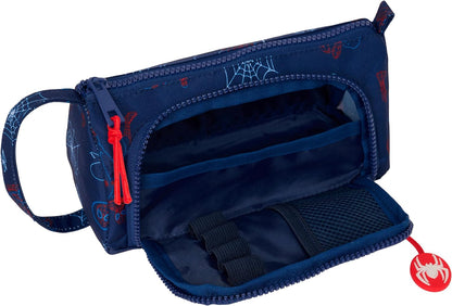 SPIDERMAN NEON – Pencil Case with Empty Drop-Out Pocket, Children's Pencil Case, Child's Pencil Case, Ideal for School-Age Children, Comfortable and Versatile, Quality and Resistance, 20 x 8.5 x 11