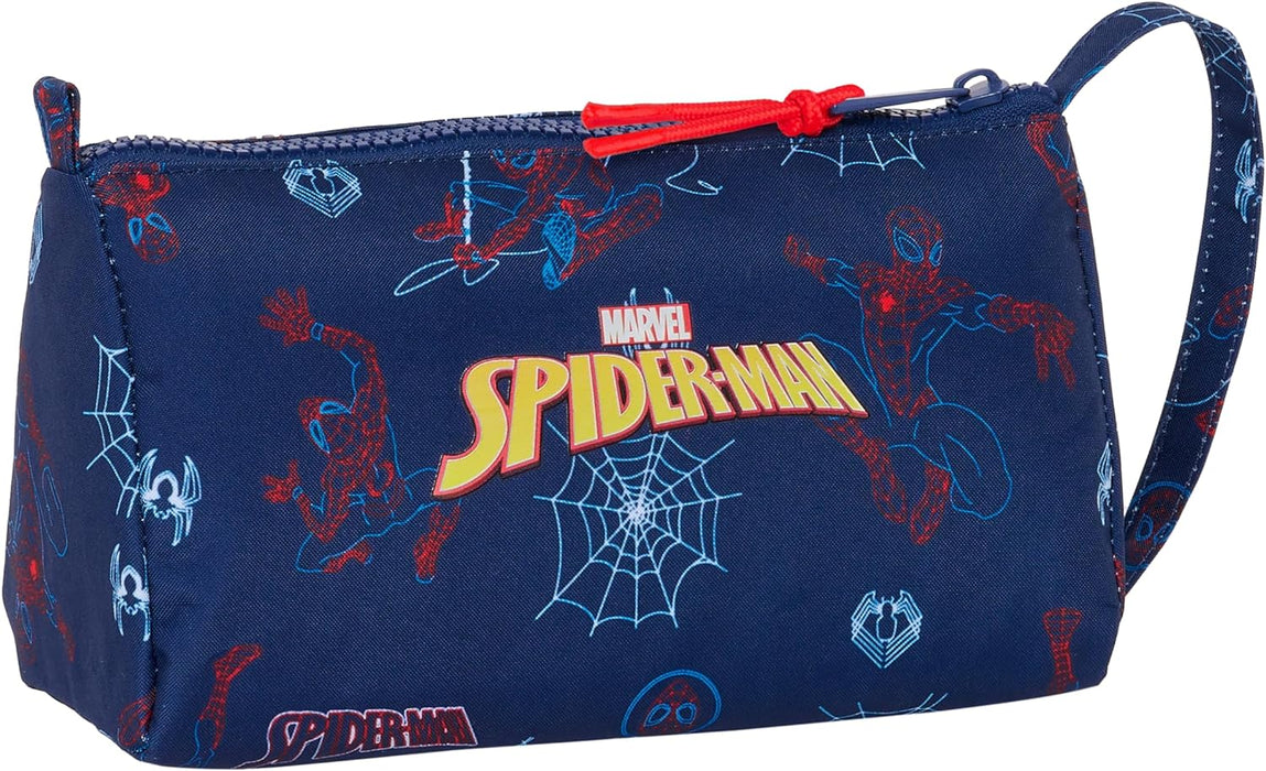 SPIDERMAN NEON – Pencil Case with Empty Drop-Out Pocket, Children's Pencil Case, Child's Pencil Case, Ideal for School-Age Children, Comfortable and Versatile, Quality and Resistance, 20 x 8.5 x 11