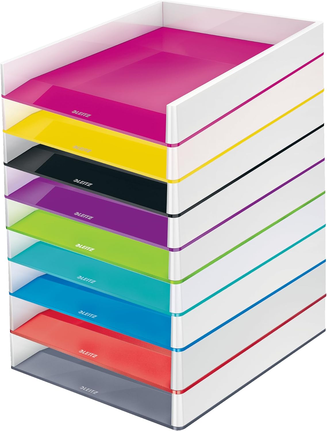 Leitz WOW Bandeja Organizadora de Escritorio, Bandeja para Papel A4, Blanco/Rojo, 53611026