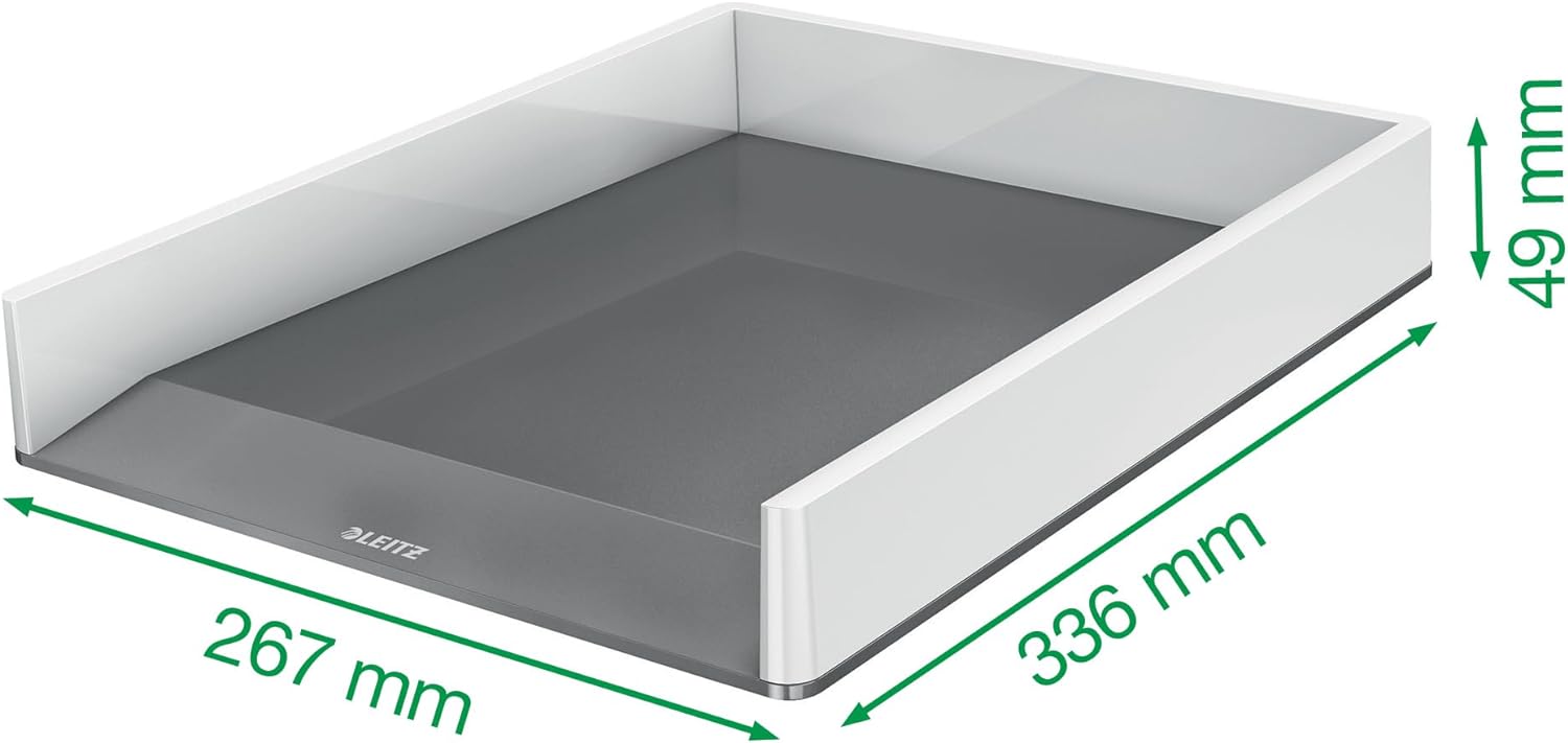 Leitz WOW Bandeja Organizadora de Escritorio, Bandeja para Papel A4, Blanco/Rojo, 53611026