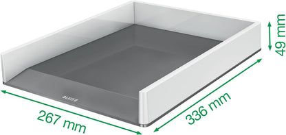 Leitz WOW Bandeja Organizadora de Escritorio, Bandeja para Papel A4, Blanco/Rojo, 53611026