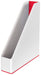 Leitz WOW Archivador de Revistas, Archivador de Revistas de Doble Color Blanco/Rojo, Caja de Almacenamiento Vertical, 53621026