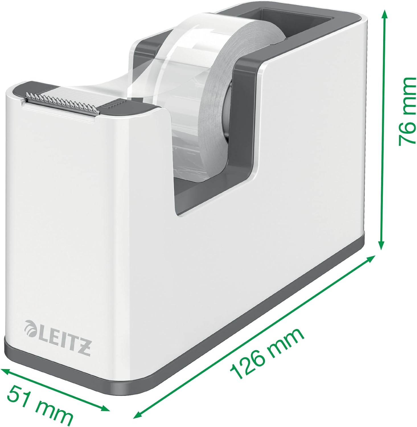 Leitz WOW Duo Colour Tape Dispenser with Tape White/Red - 53641026