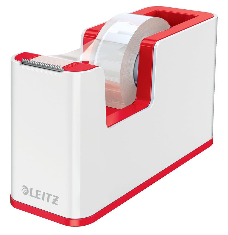 Leitz WOW Duo Colour Tape Dispenser with Tape White/Red - 53641026