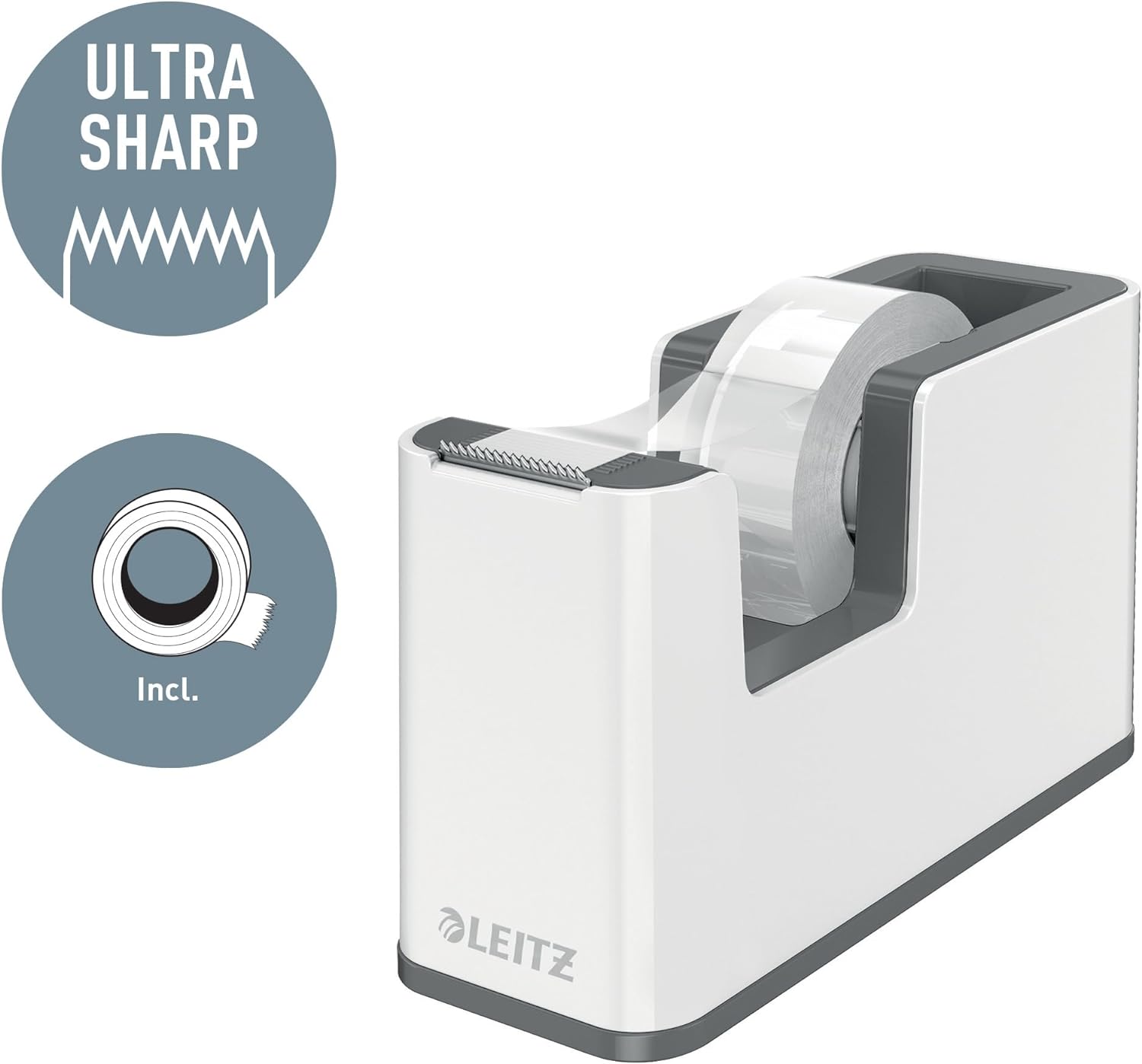 Leitz WOW Duo Colour Tape Dispenser with Tape White/Red - 53641026