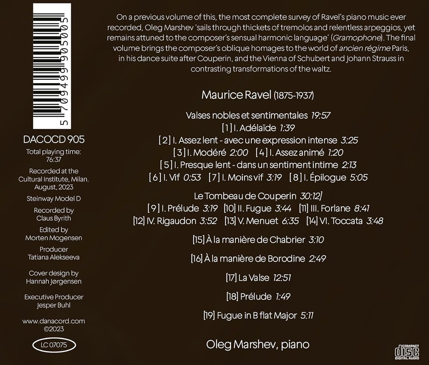 Ravel: Complete Solo Piano Music - Volume 3